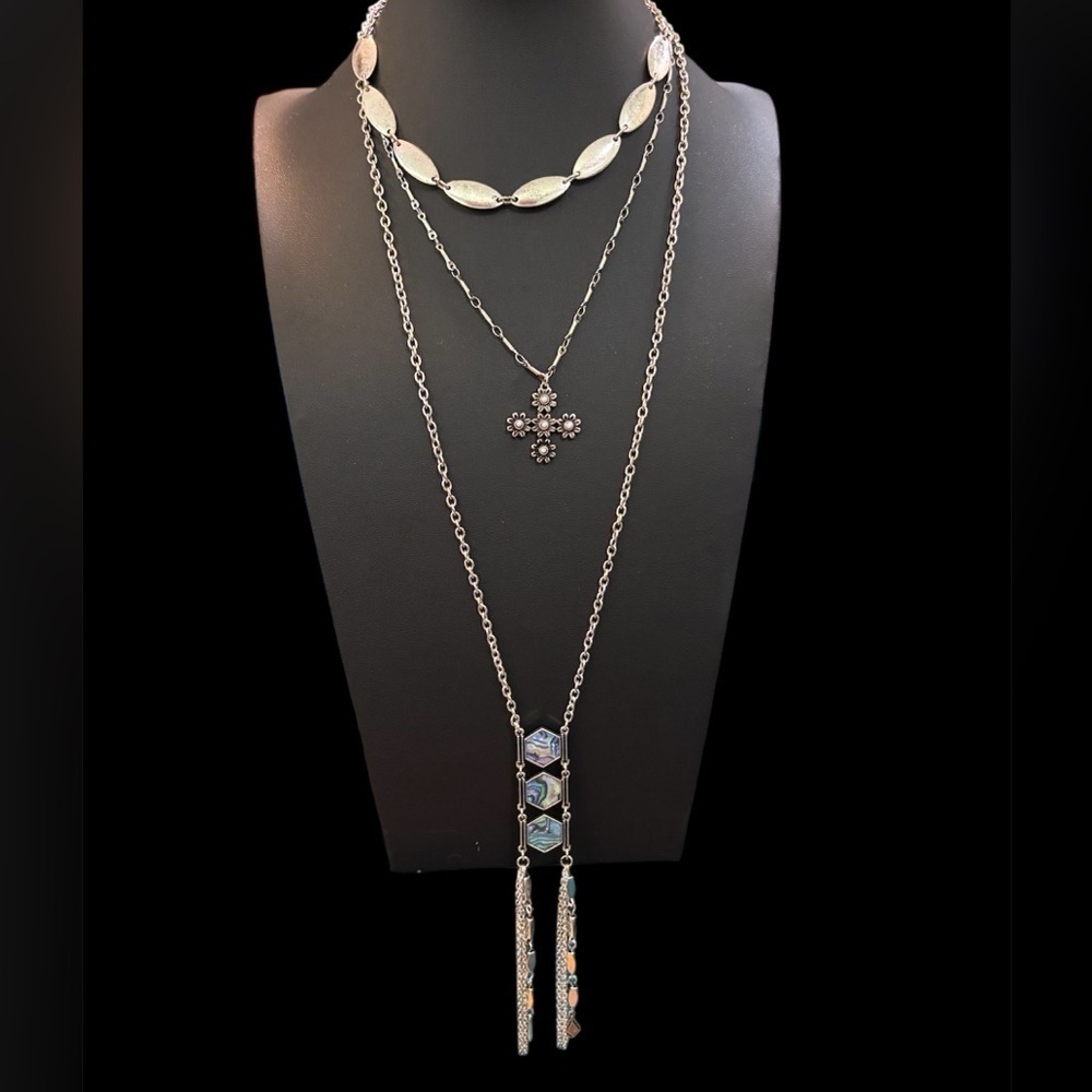 Free People Silver Toned Layered Necklace NWT